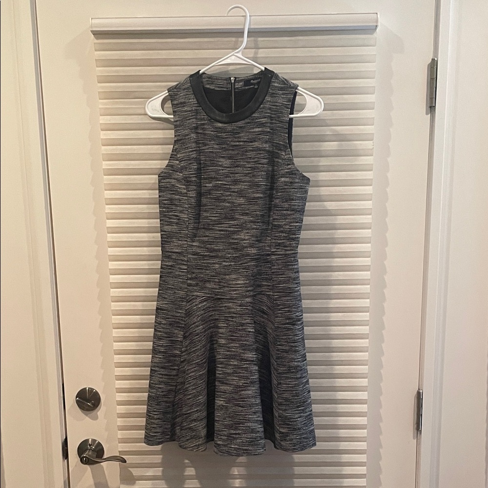 Madewell Black and Gray Textured Mini Dress
